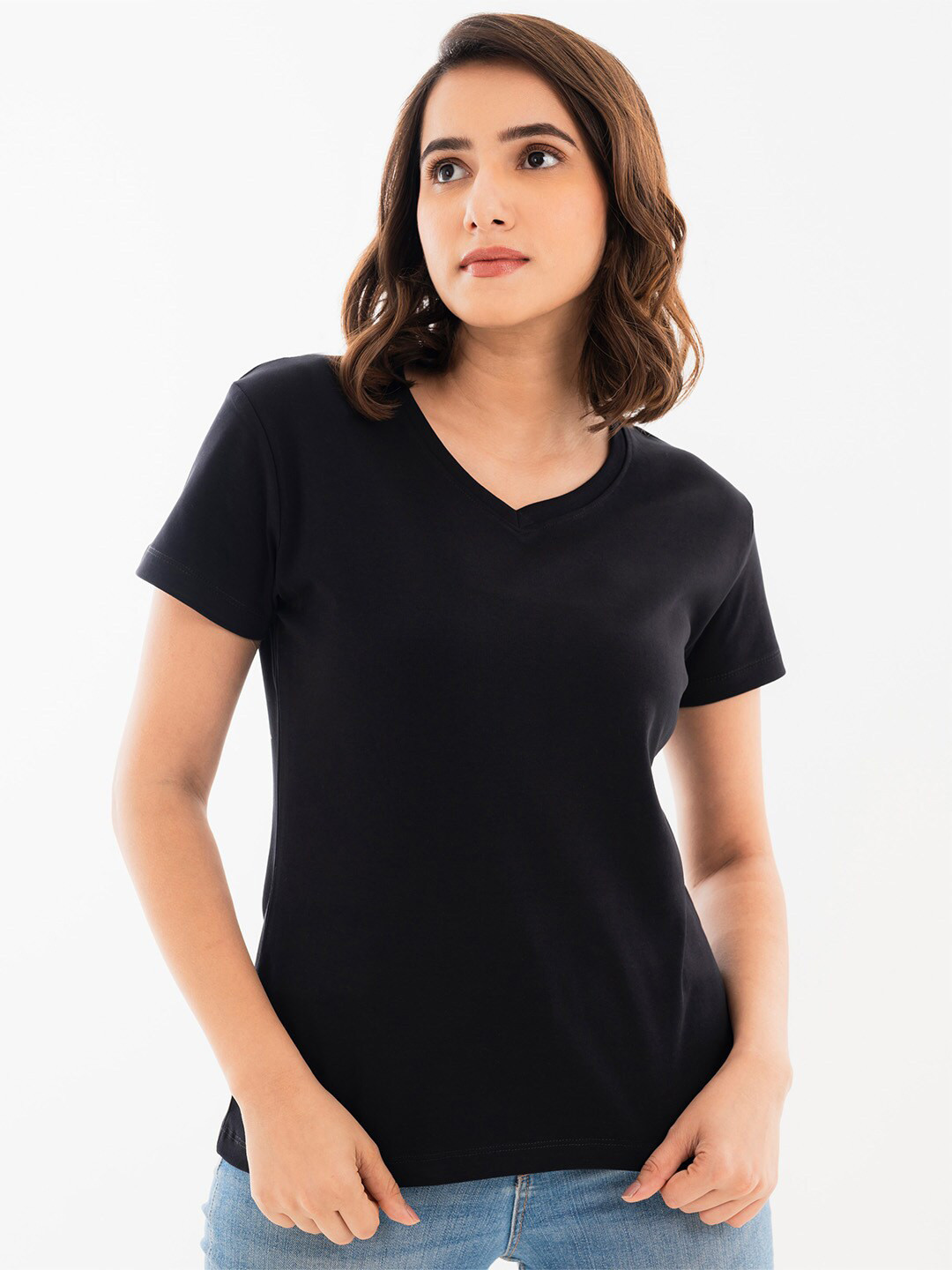 Halff Grey Premium Cotton V-neck T-shirt