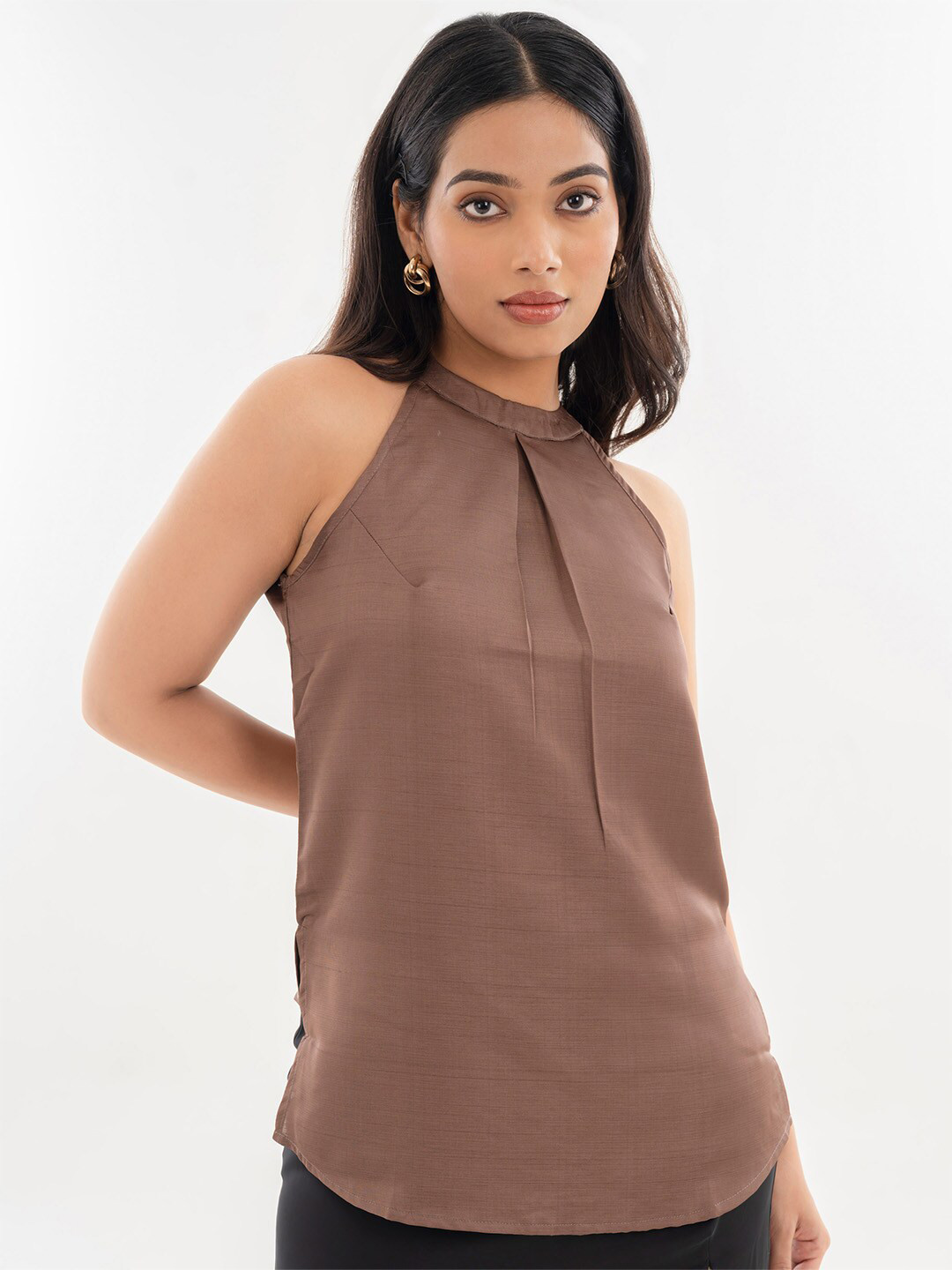 Halff Grey Tide Halter Neck Sleeveless Top