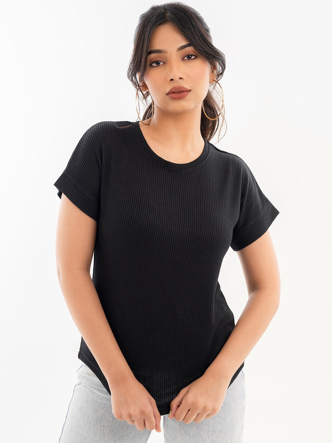 Halff Ribbed Drop Shoulder Top