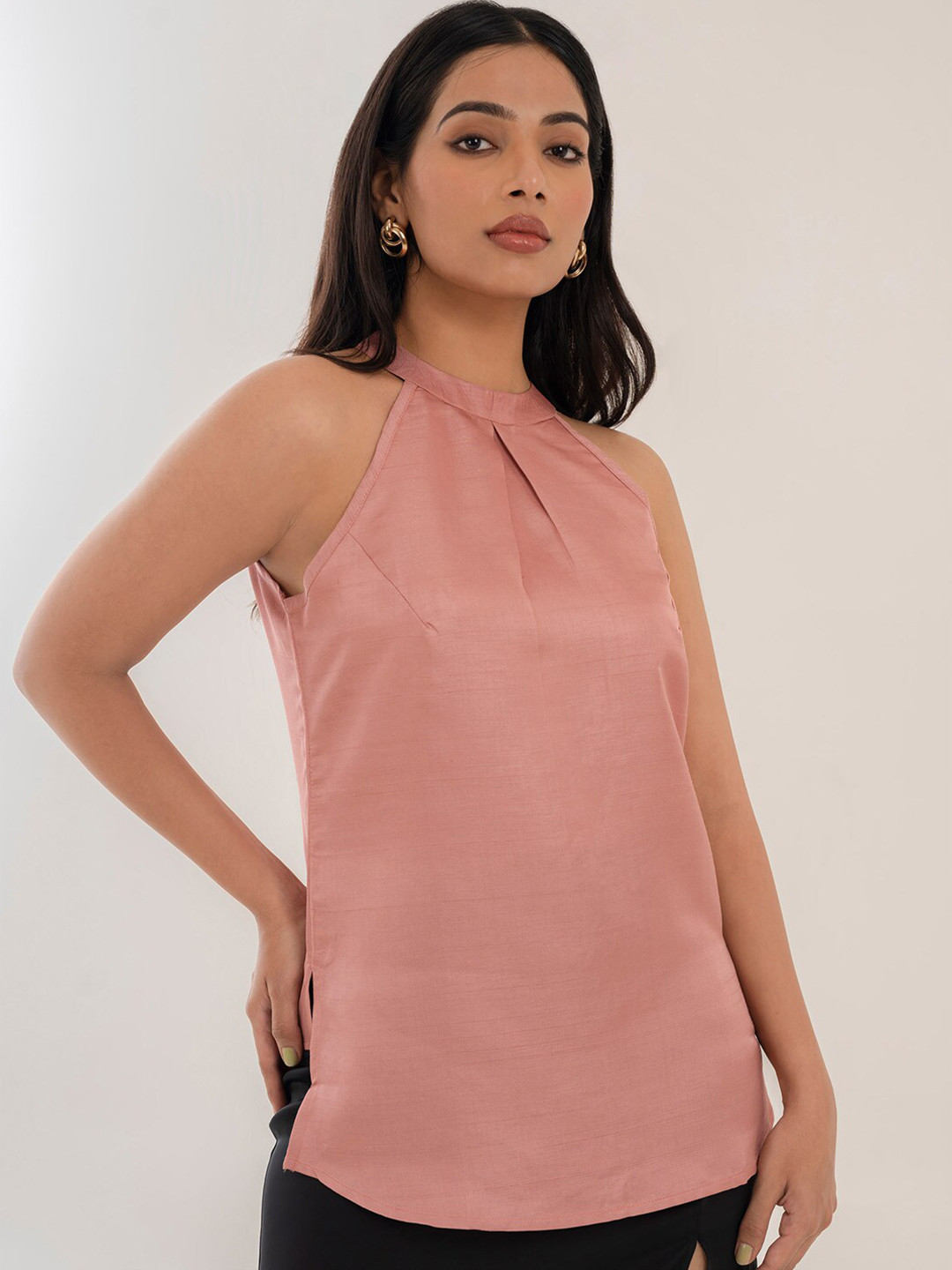 Halff Grey Tide Halter Neck Sleeveless Top
