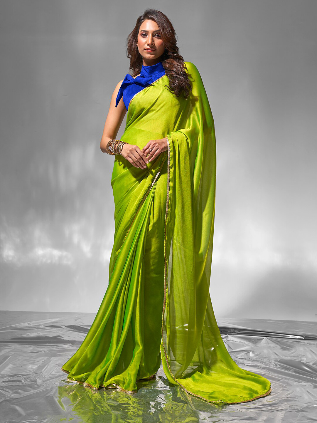 modeva Gotta Patti Pure Chiffon Ready to Wear Saree