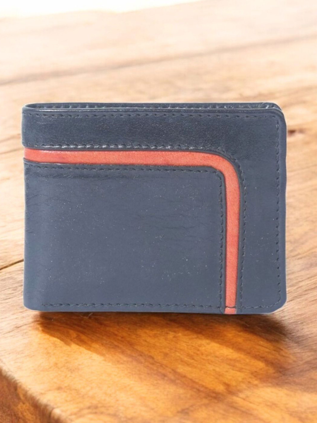 PERKED L-Line Textured Leather Two Fold Wallet