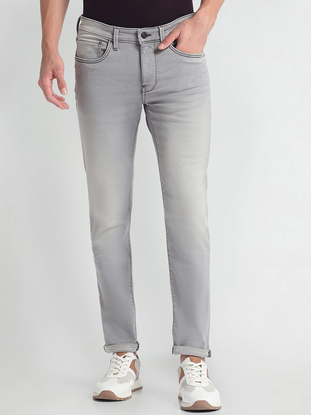 Arrow Sport Men Slim Fit Heavy Fade Stretchable Jeans