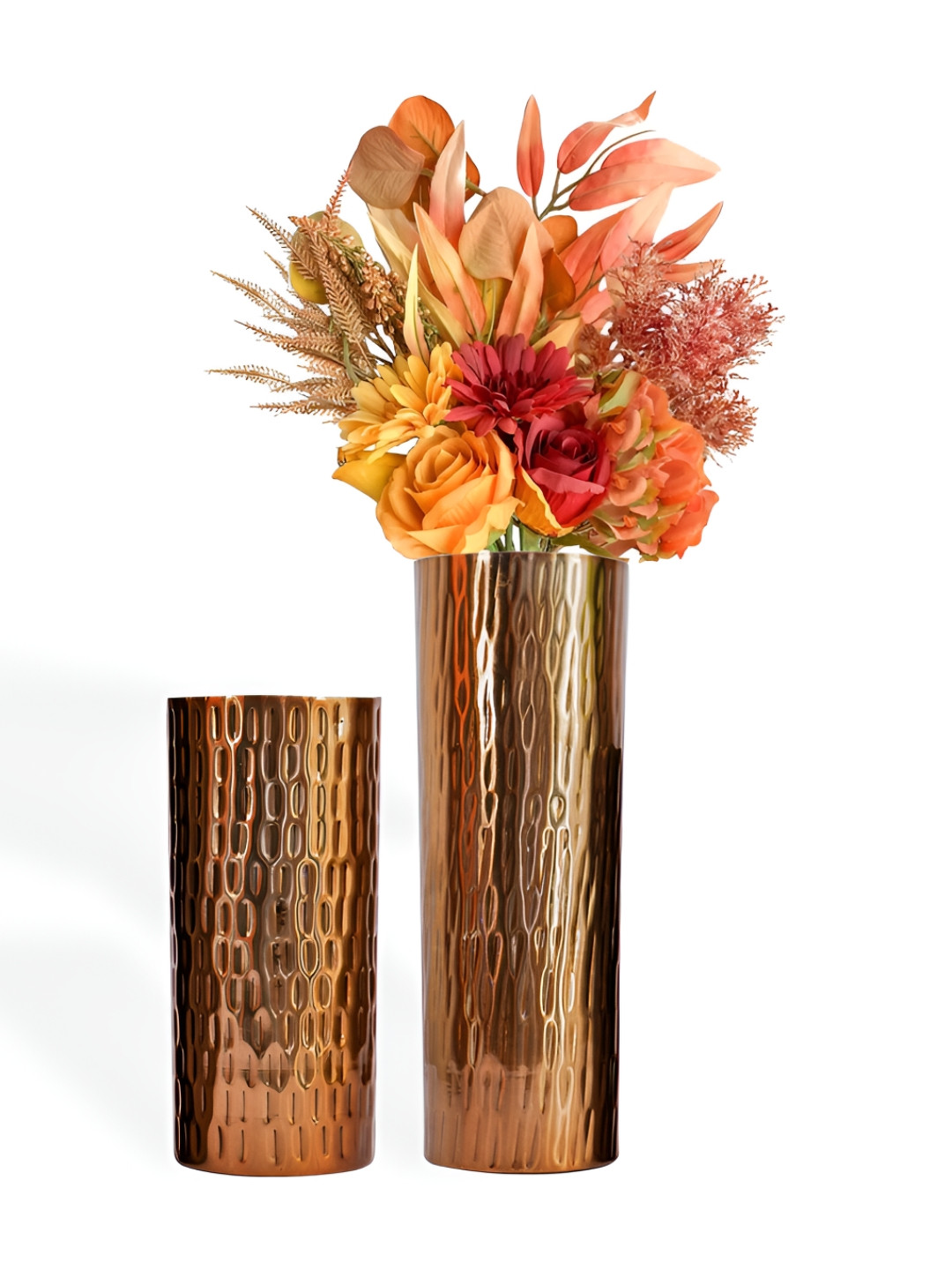 Nostrae by Ekhasa Set Of 2 Yellow Unbreakable Metallic Vase