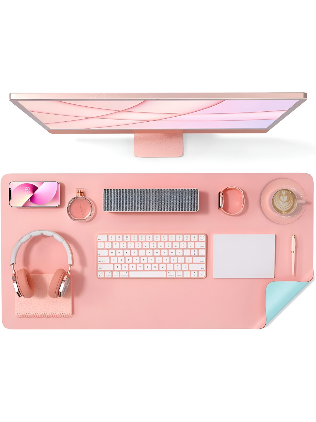 Awestuffs Pink Set of 1 Water Resistant Desk Organiser Organisers