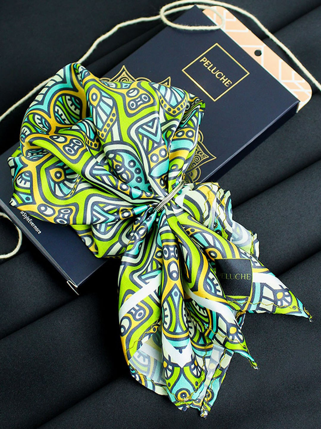 Peluche Men Ethereal Mandalascape Line Pocket Square