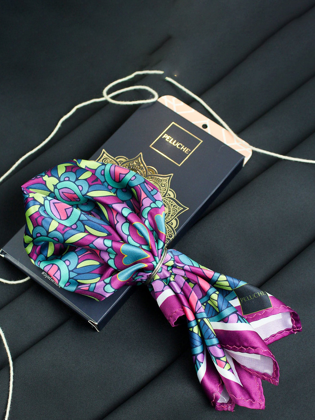 Peluche Men Mandala Print Pocket Square