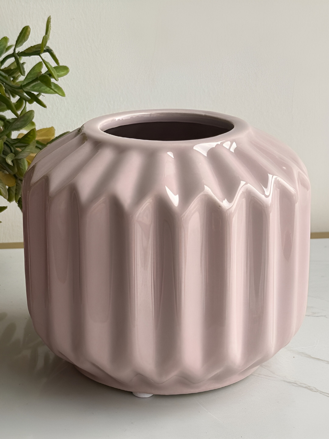 Art Street Pink Ceramic Geometric Design Vase