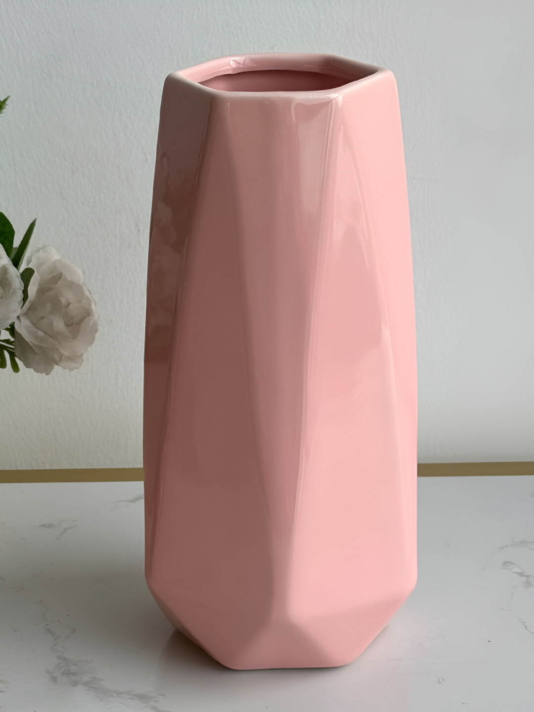 Art Street Pink Geometric Designed Vases