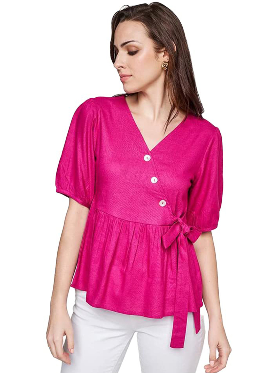 Fab Star Embellished Cinched Waist Top