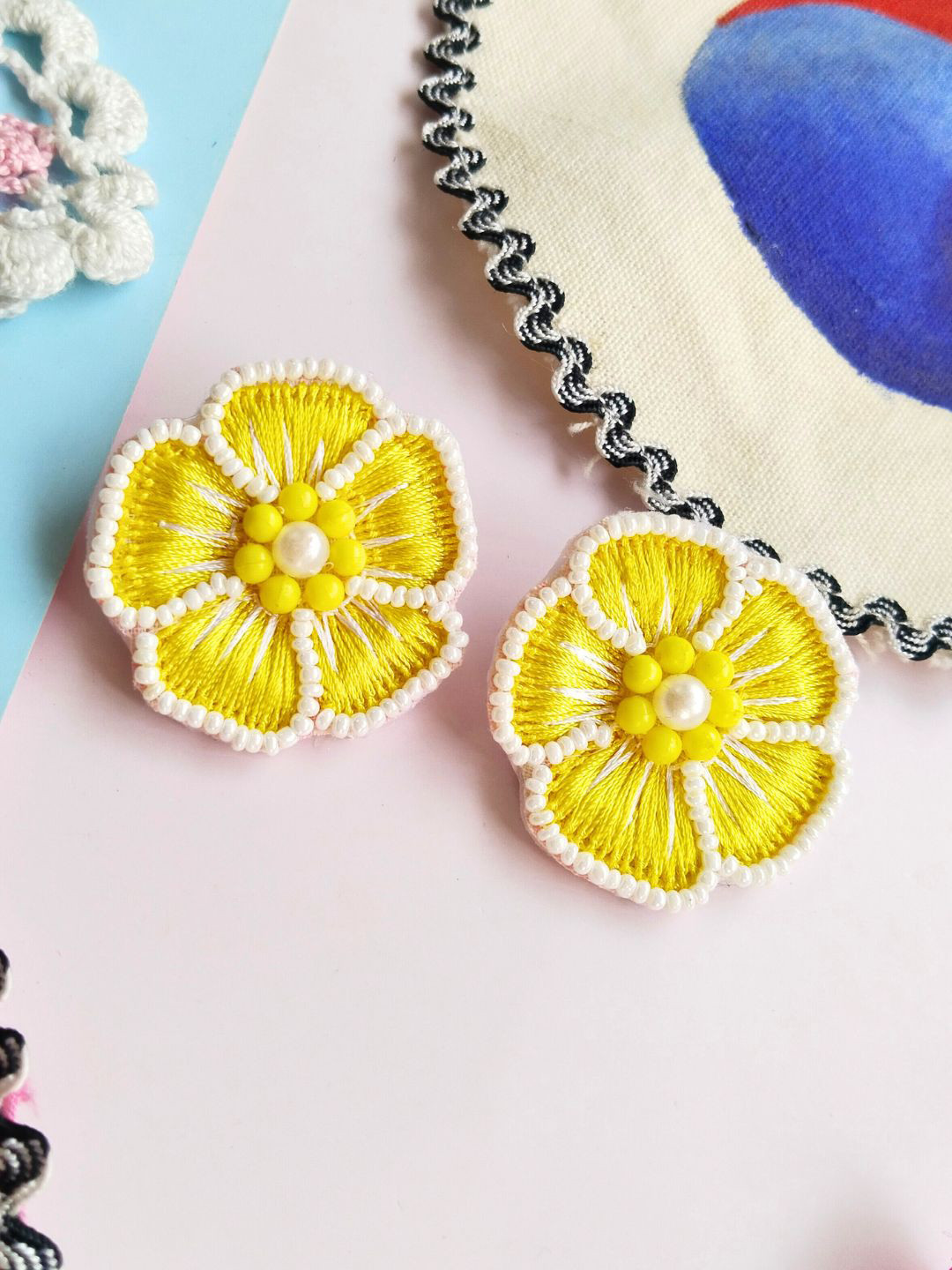 Sangria Beaded Bohemian Stud Earrings