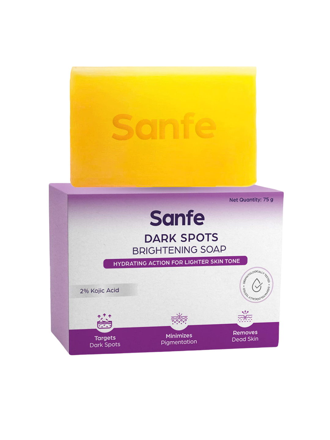 Sanfe Dark Spots Brightening Soap With Kojic Acid - 75g