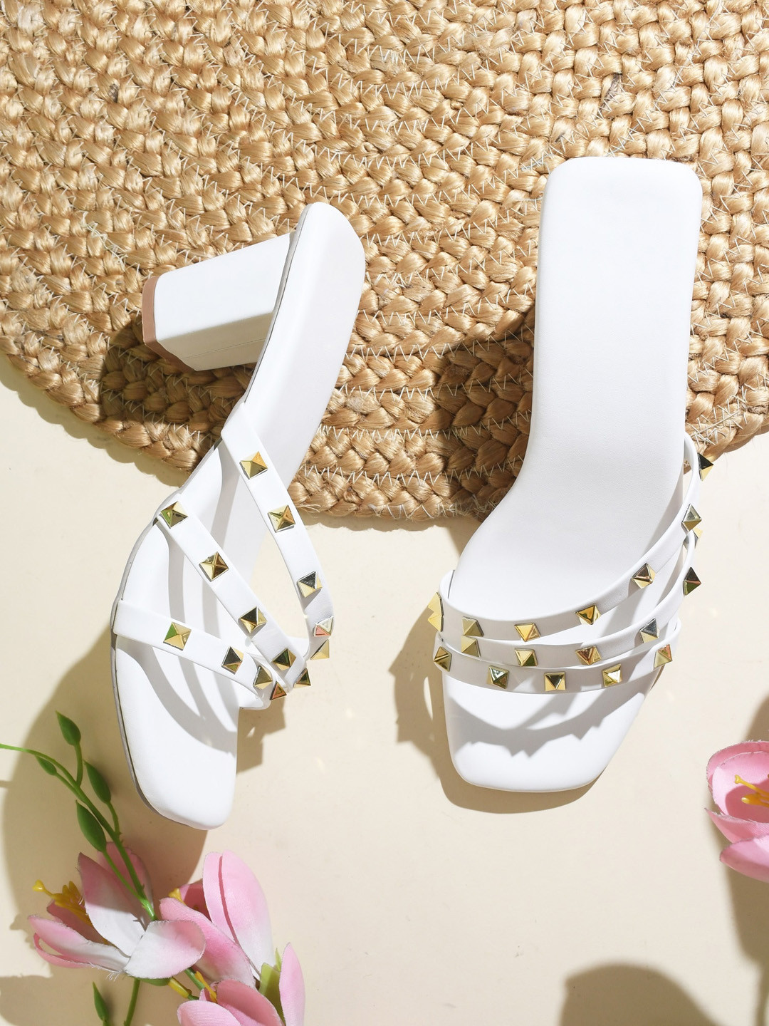 Try Me Ethnic Block Peep Toes with Laser Cuts