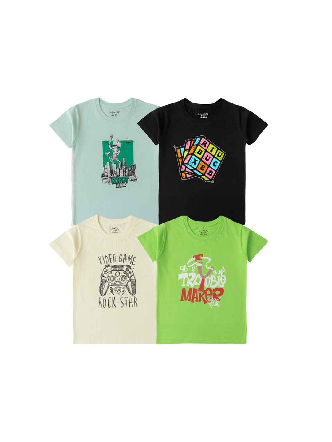 Luke & Lilly Boys 4 Printed V-Neck Applique T-shirt