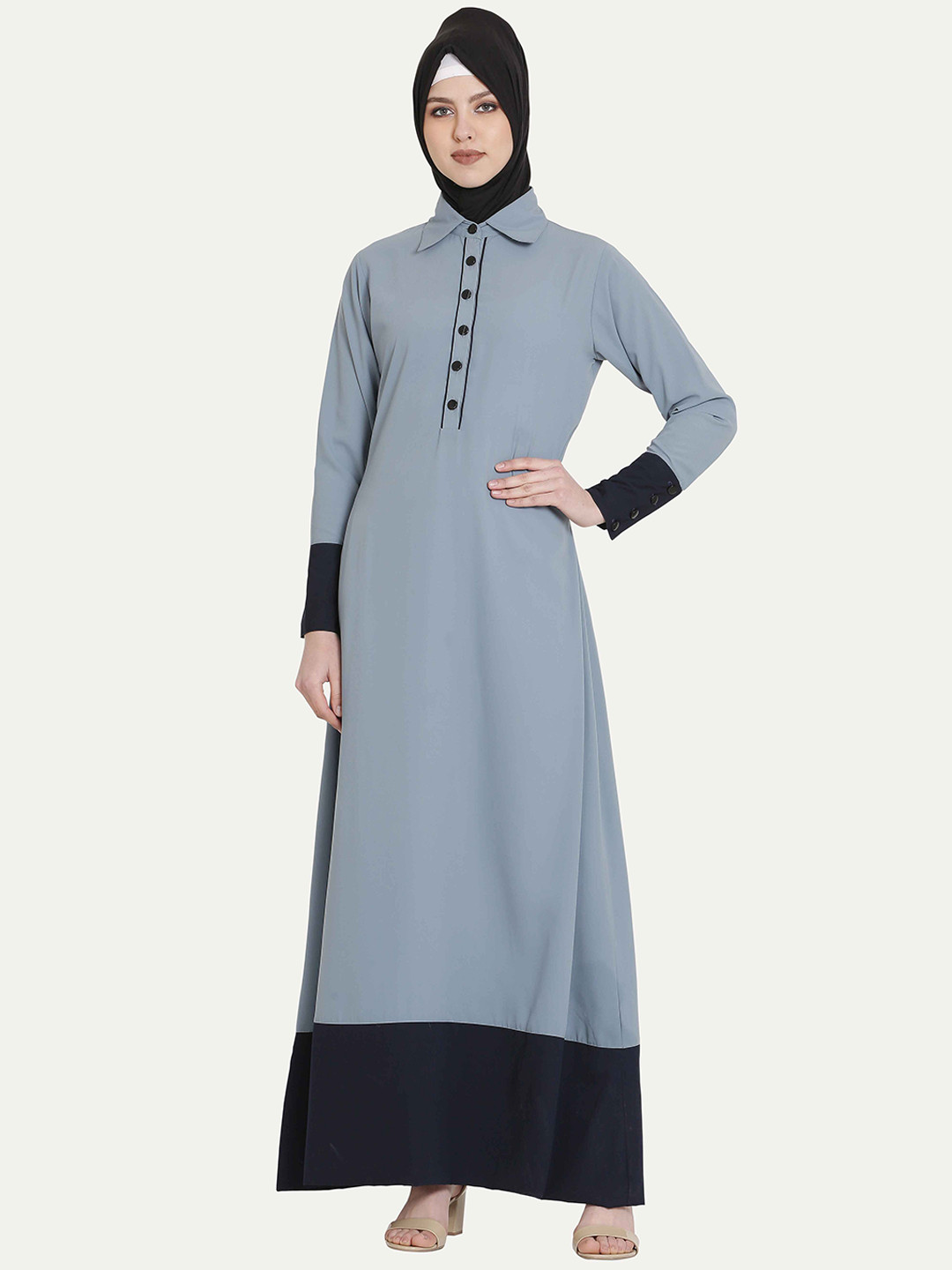 MOMIN LIBAS High Neck A-Line Abaya