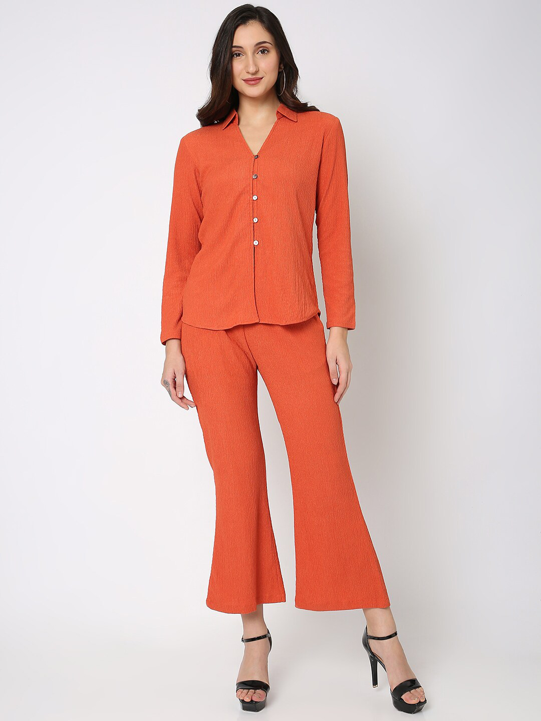 NOT SO PINK Textured Shirt With Trousers