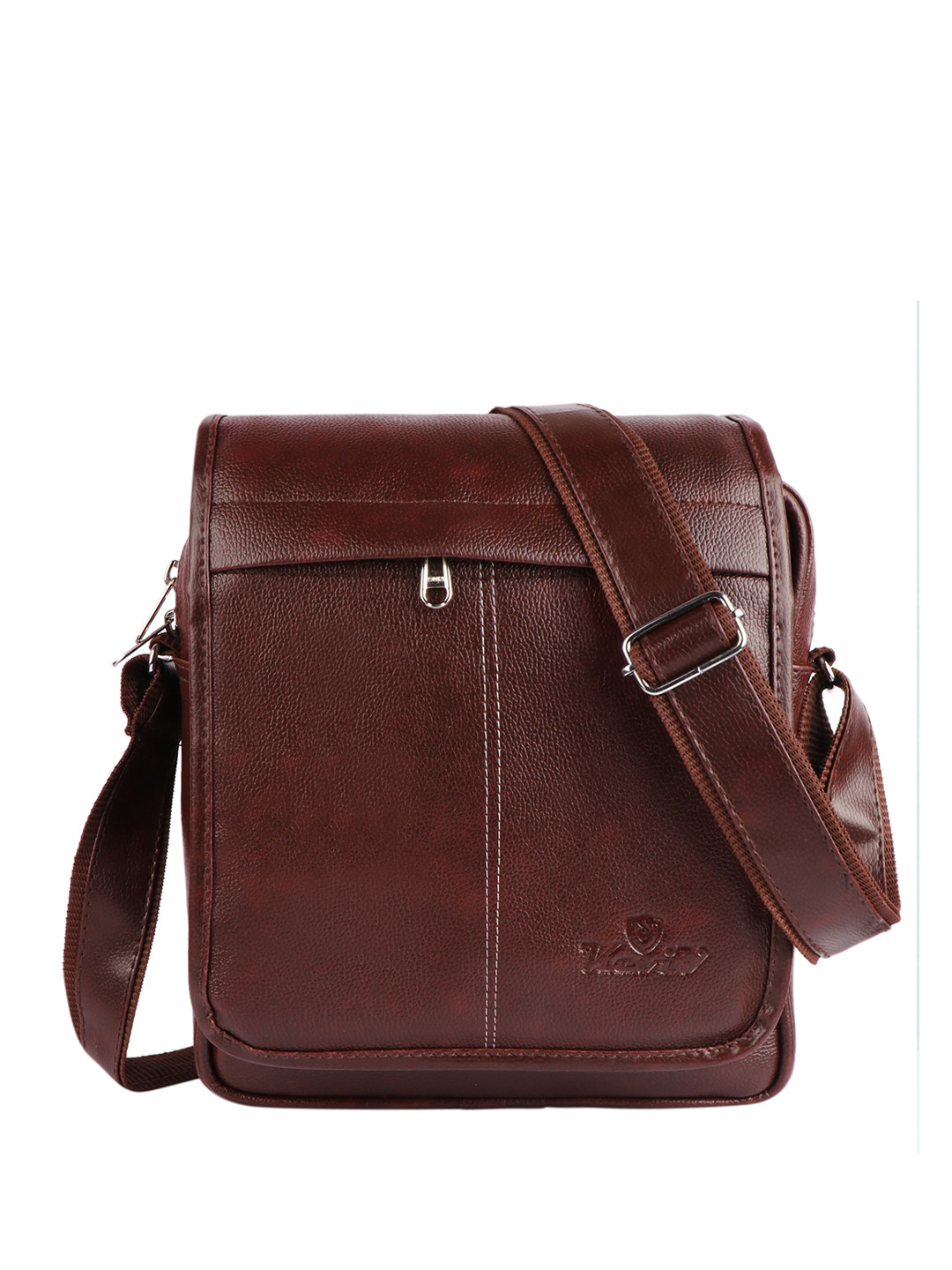 Keviv Brown Textured Structured Sling Bag