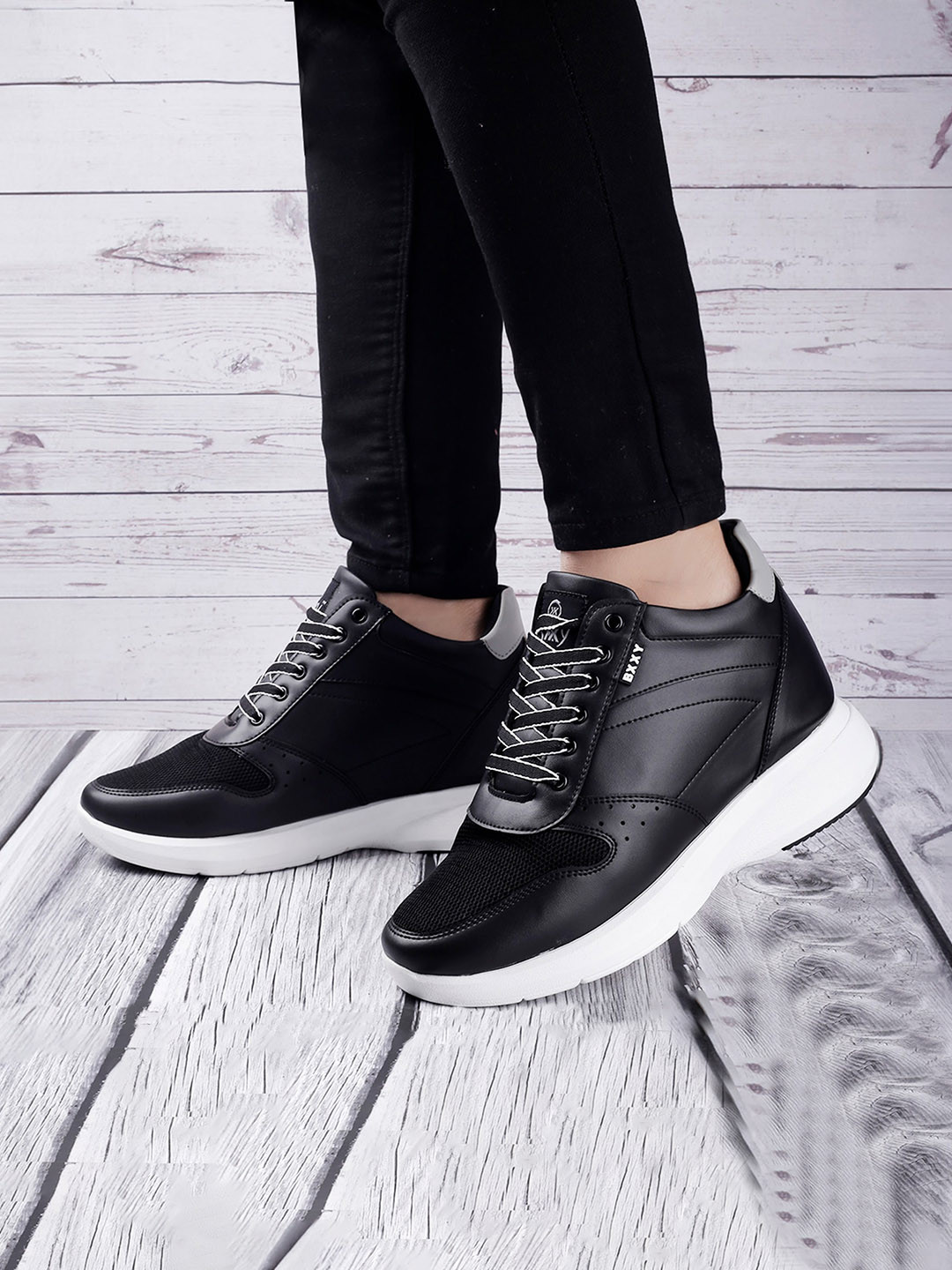 Bxxy Men Elevator Hidden Height Increasing Casual Lace-up Sneaker Shoes