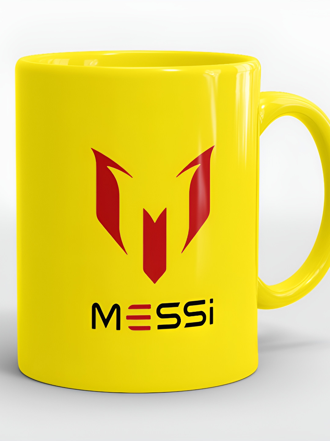 SUBLIKRAFT Yellow & Red Geometric Printed Ceramic Glossy Mugs Set of Cups and Mugs