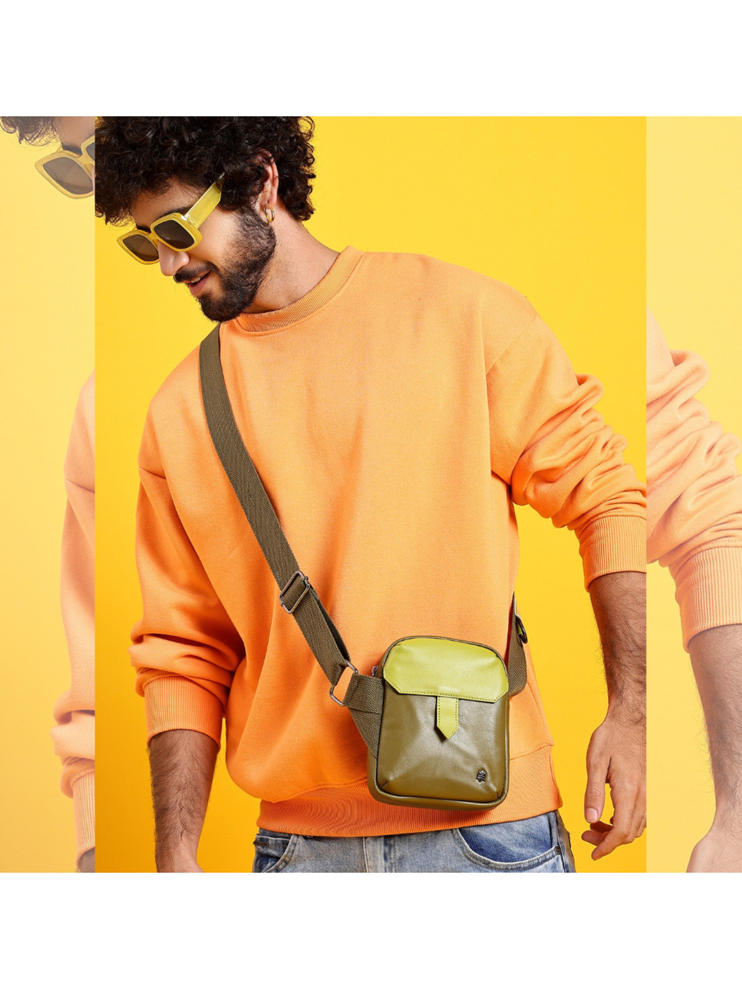 Tortoise Genuine Leather Structured Phone Sling Bag