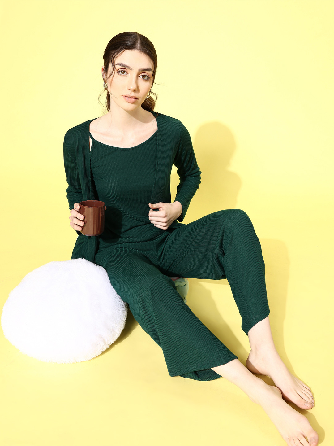 ETC Ribbed Night Suit With Shrug