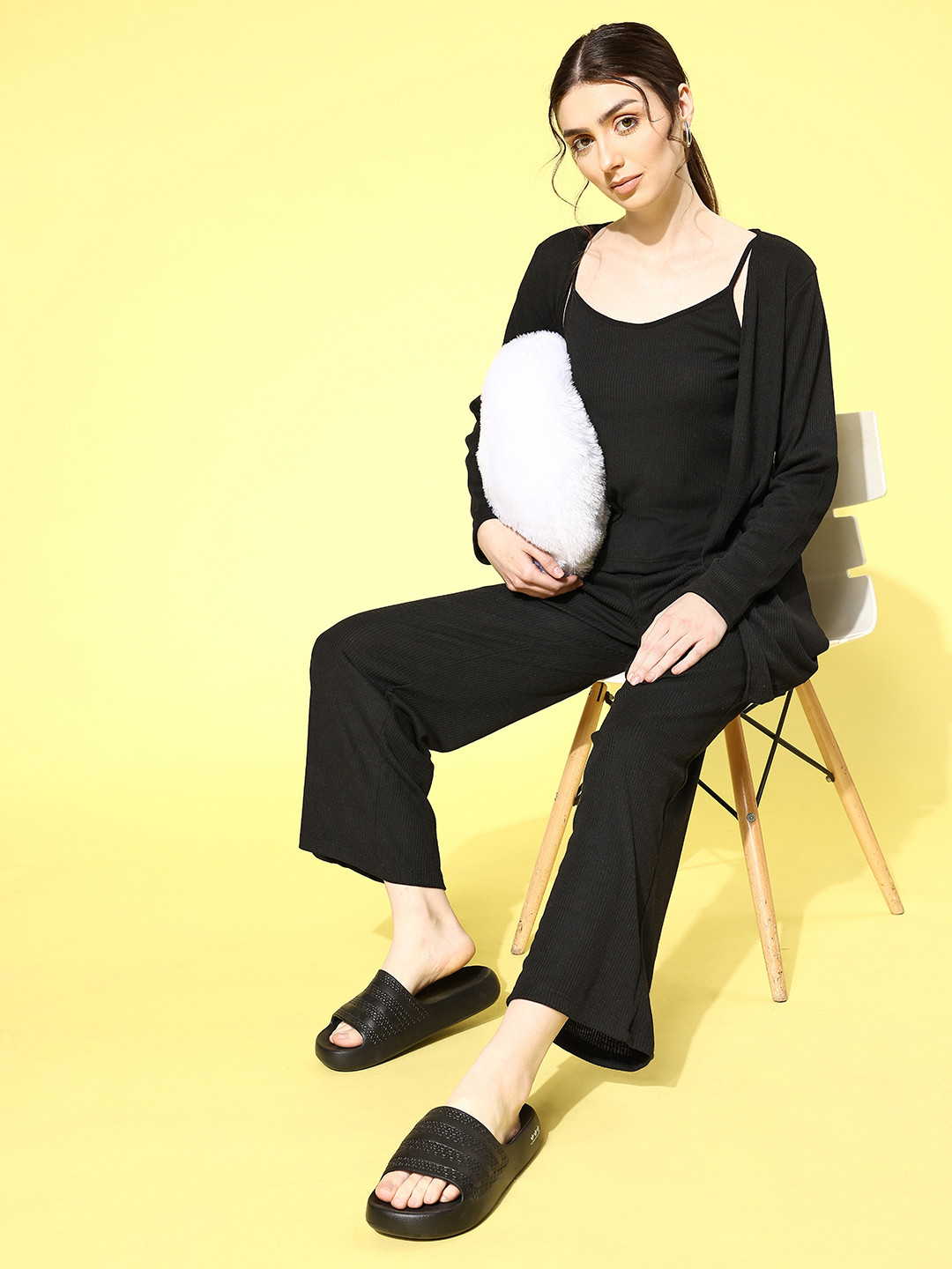 ETC Ribbed Night Suit With Shrug
