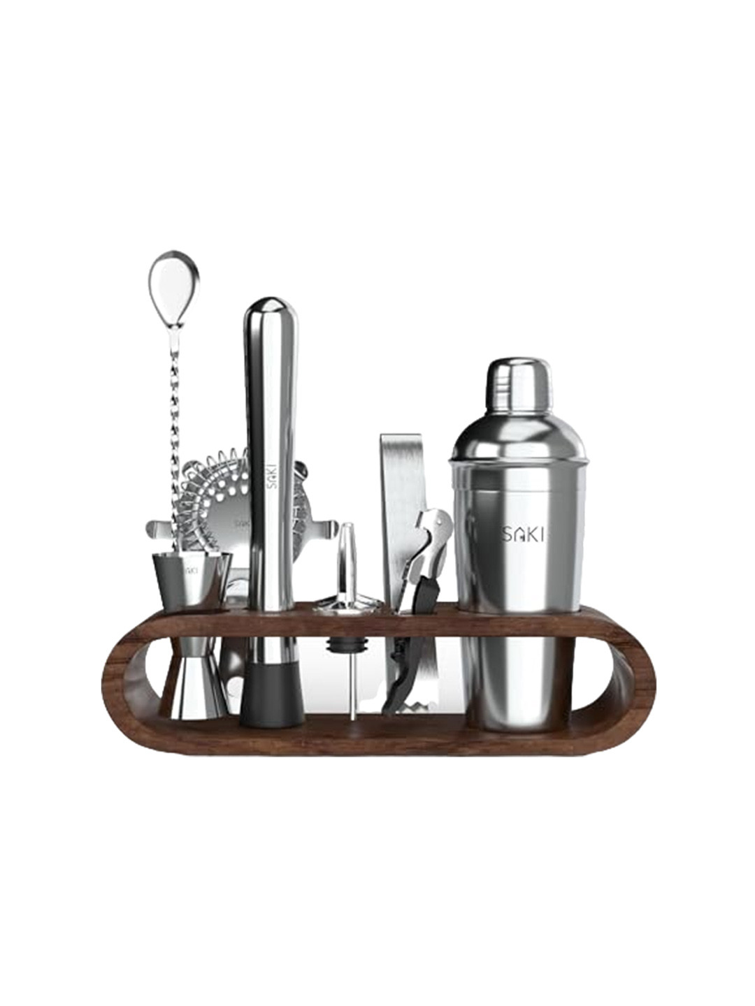 SAKI Grey 10Pcs Steel Barware Tool Sets