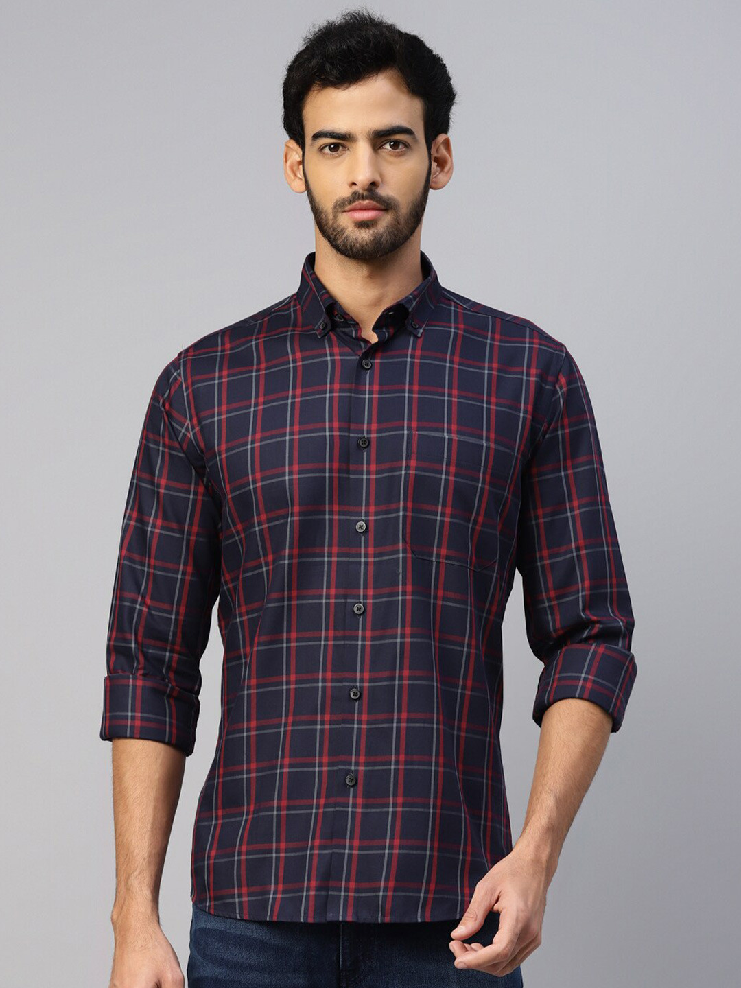 DON VINO Men Comfort Tartan Checks Opaque Checked Casual Shirt