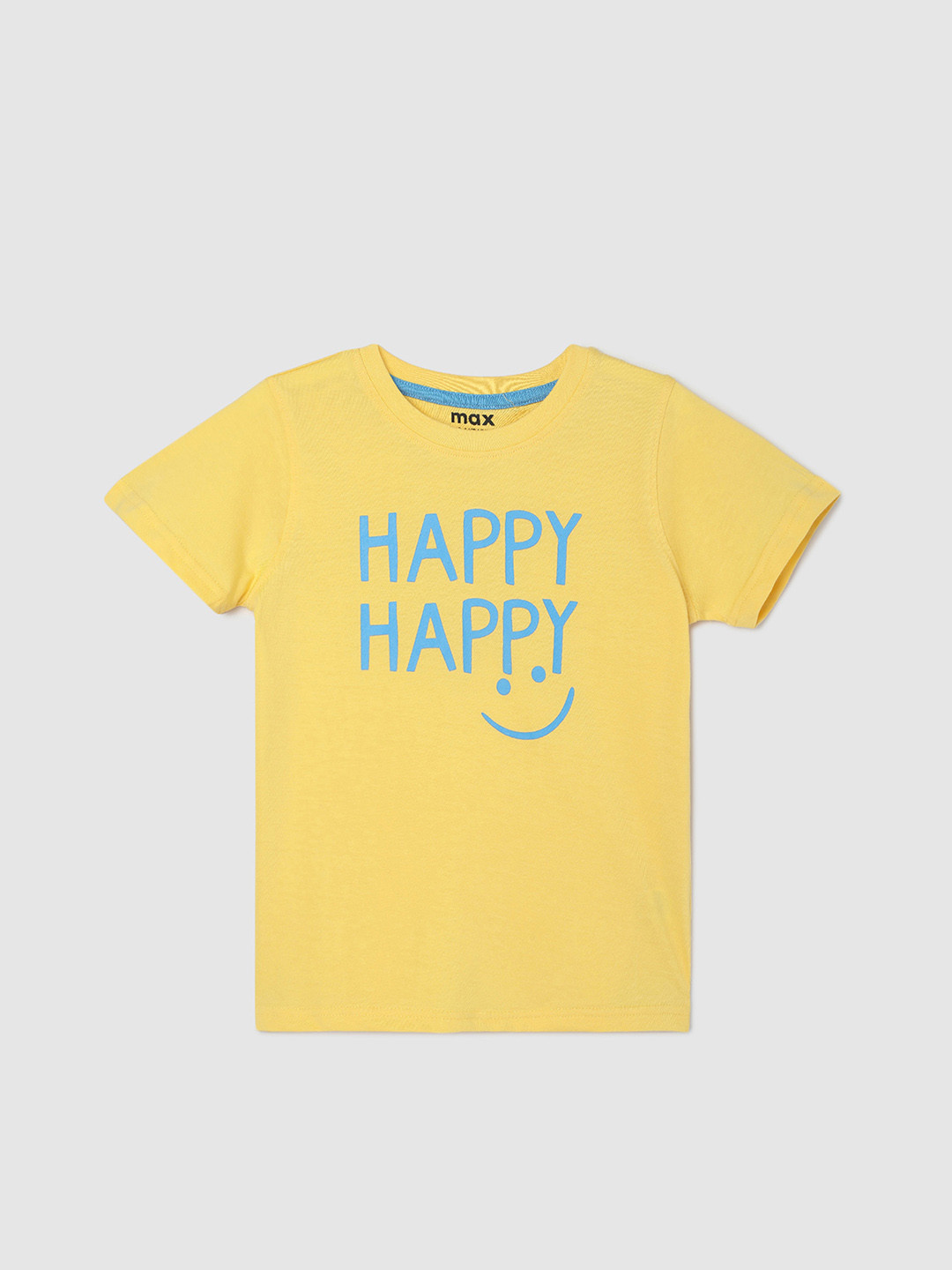 max Boys Typography Printed Pure Cotton T-shirt