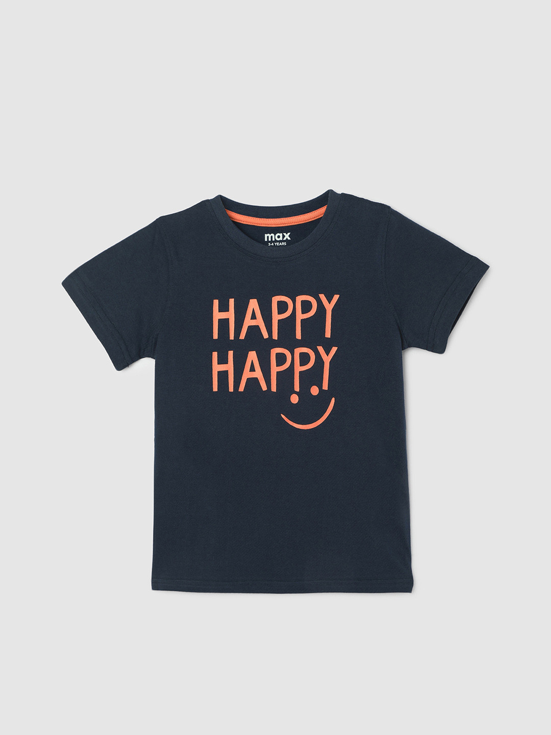max Boys Typography Printed Pure Cotton T-shirt