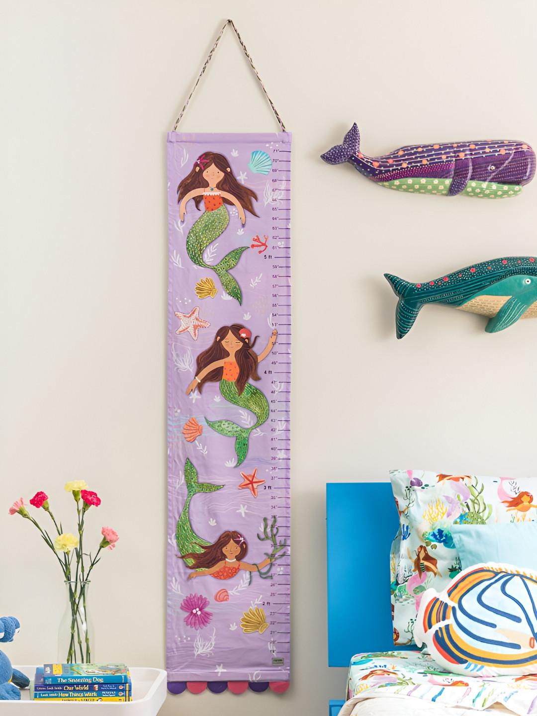 Zookeeper Fabric Floral Matte Hanging Hall Wall Hangings-21.3In