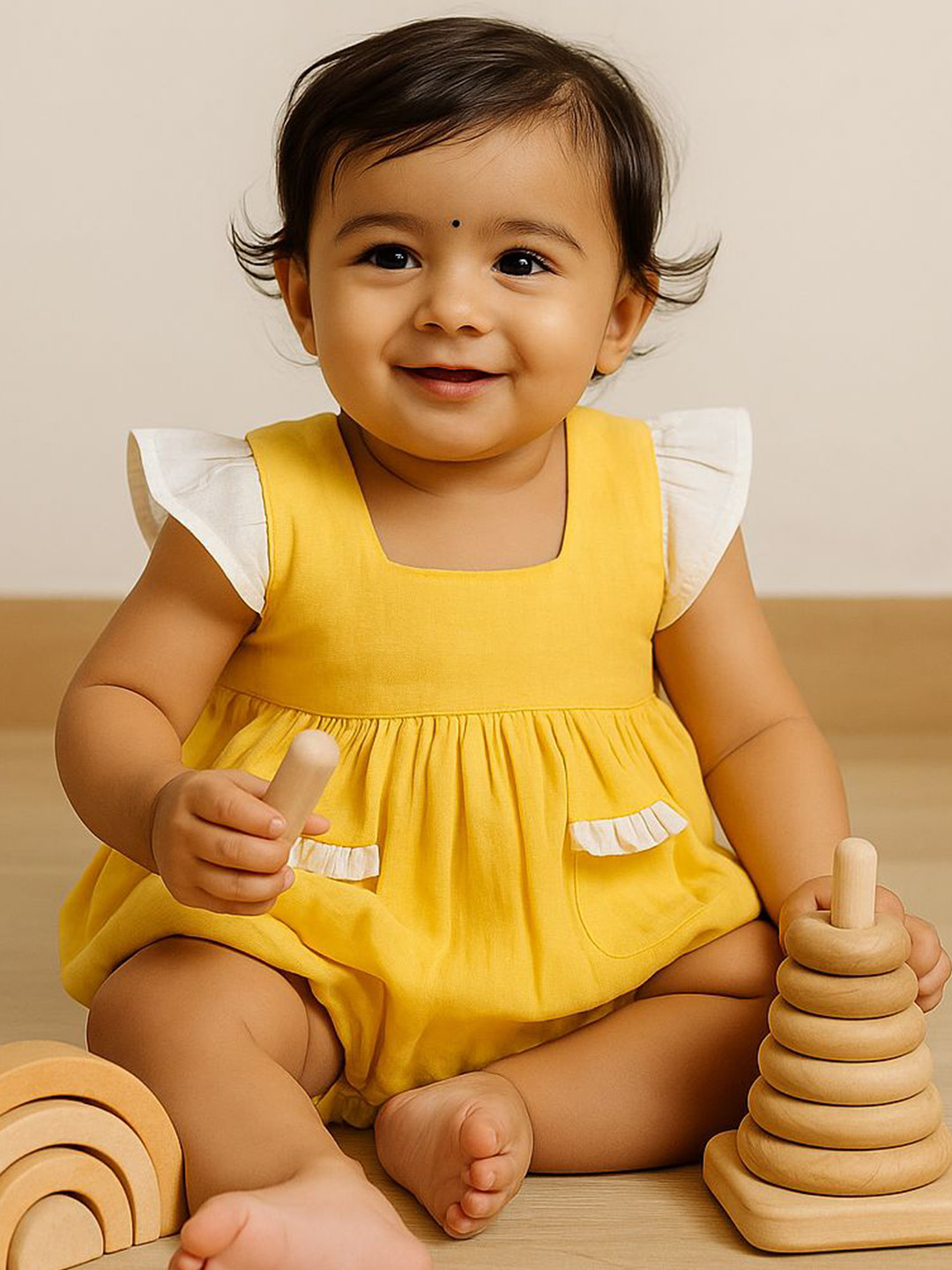BAESD Infant Girls Ruffled Cotton Romper