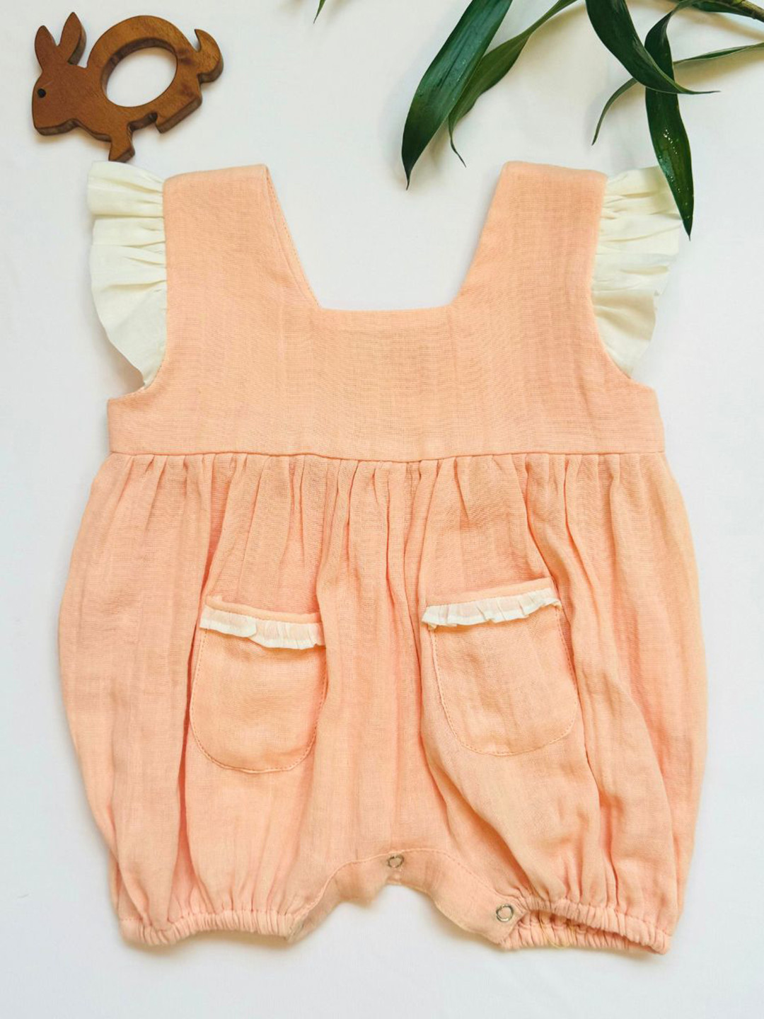 BAESD Infant Girls Ruffled Cotton Romper