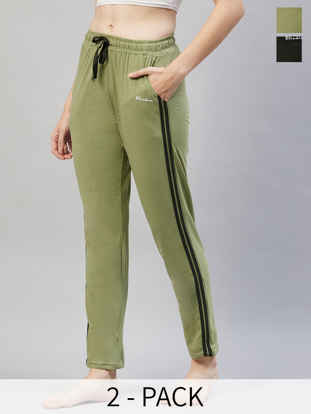 Blinkin Pack Of 2 Striped Relaxed-Fit Lounge Pant