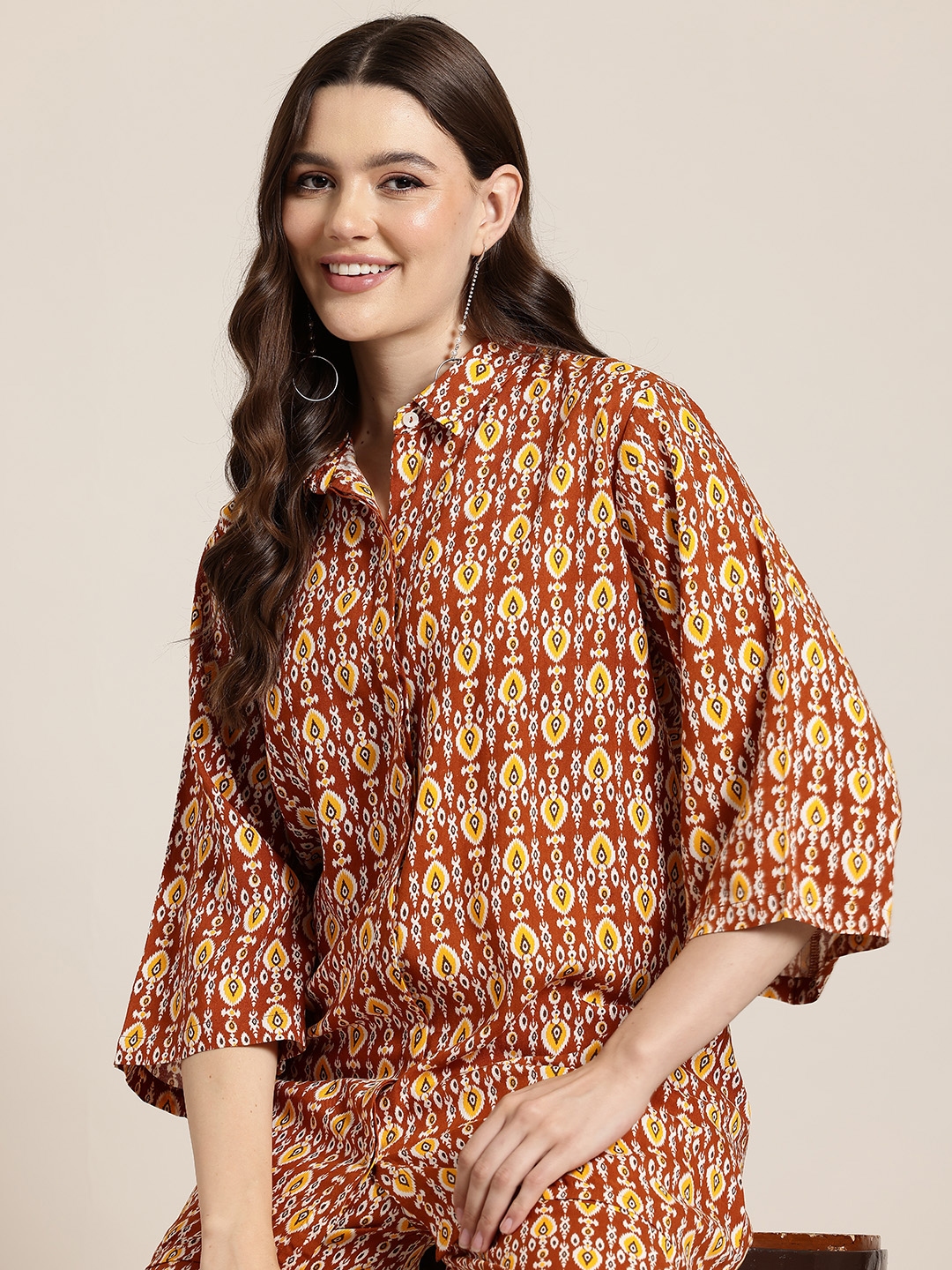 HERE&NOW Women Ethnic Motifs Printed Regular Kurti With Trousers - Kurta Sets for Women 28117226 | Myntra