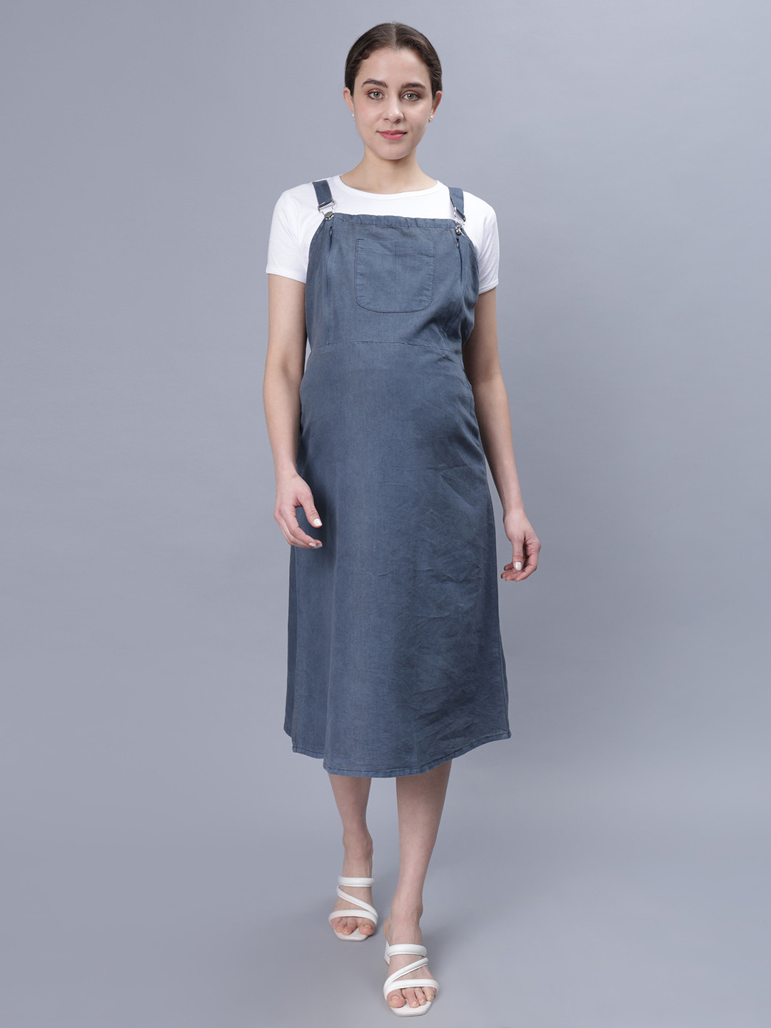 NIGHTSPREE Maternity Pinafore Midi Dress