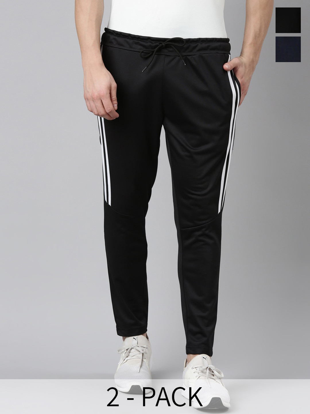 MADSTO Men Pack Of 2 Side Strips Track Pants