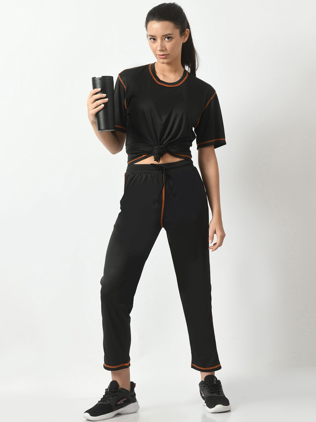 BAESD Round Neck Short Sleeves High-Rise Tracksuit