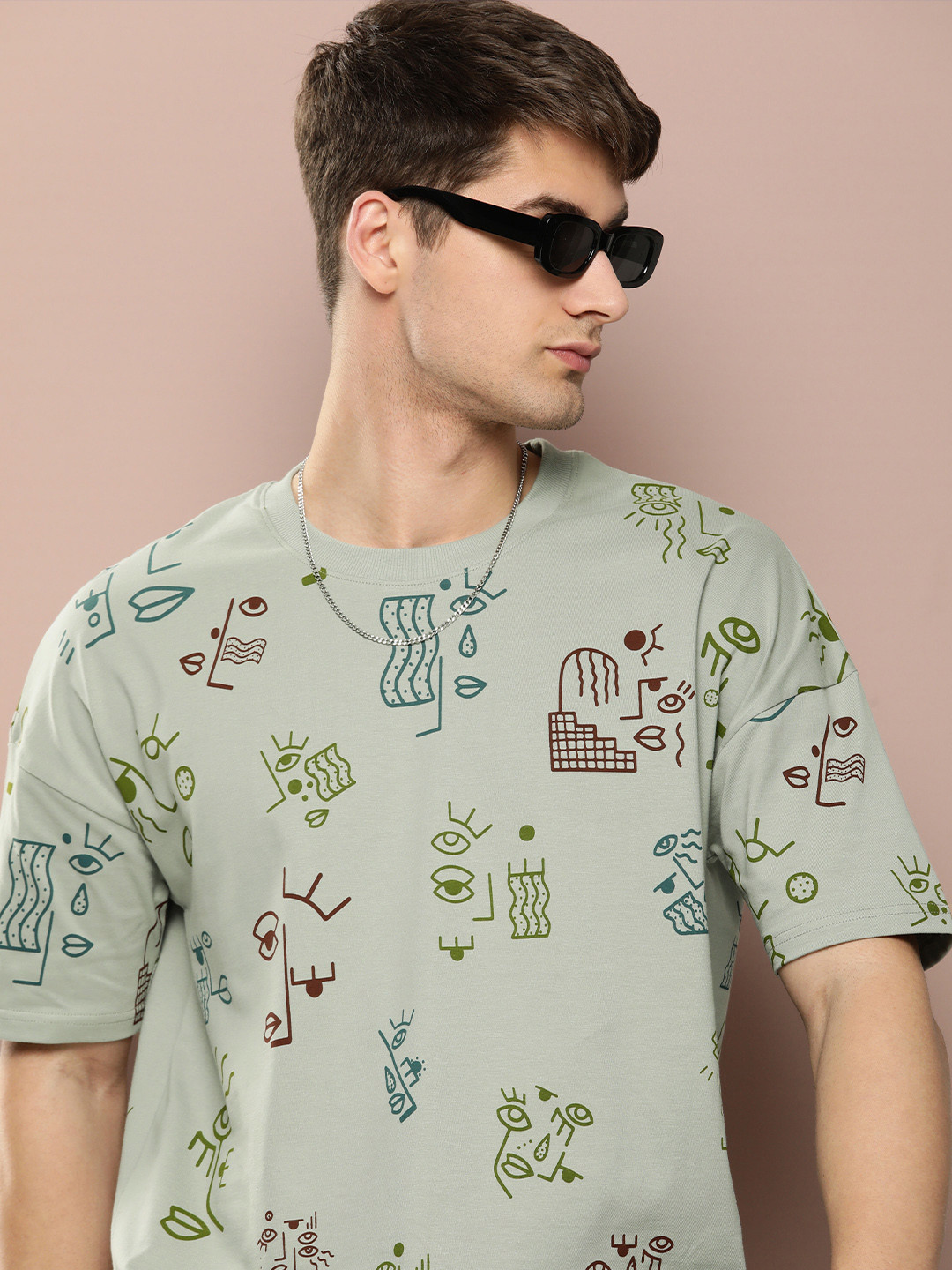 Stormborn Men Graphic Printed Oversized Drop-Shoulder T-shirt