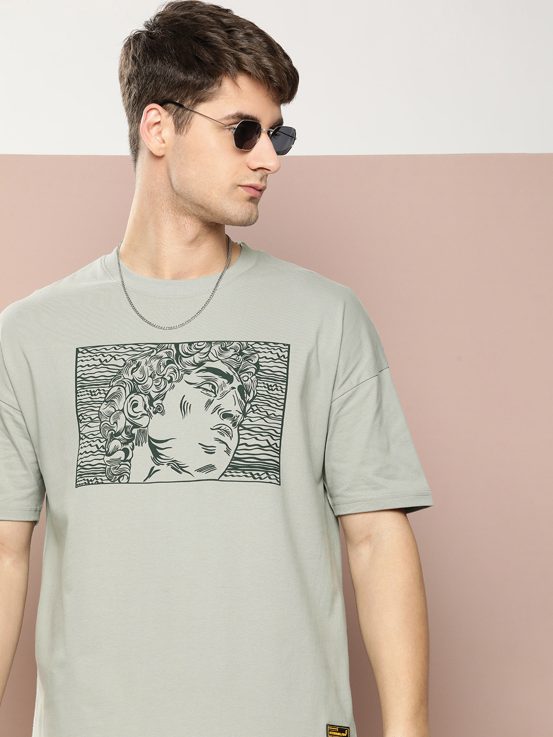 Stormborn Men Graphic Printed Oversized Drop-Shoulder T-shirt