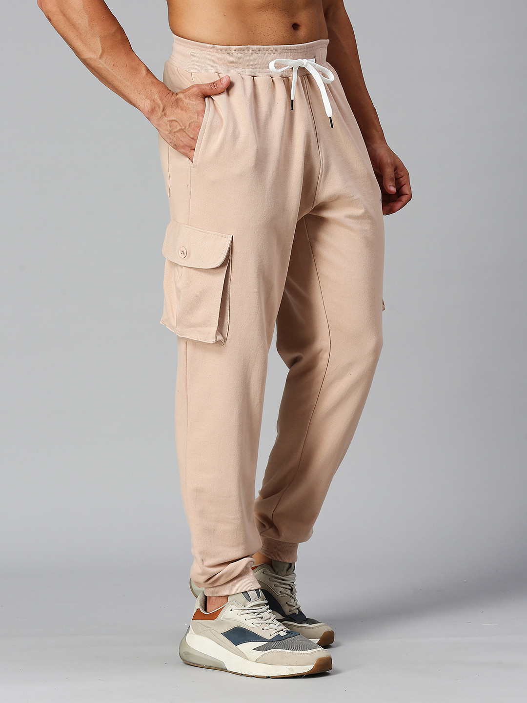 AESTHETIC NATION Men Regular Fit Pure Cotton Joggers