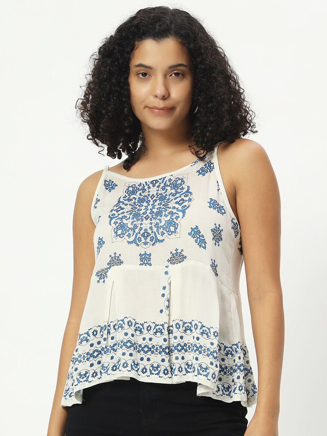 CHARMGAL Print Placement Print Cotton Top