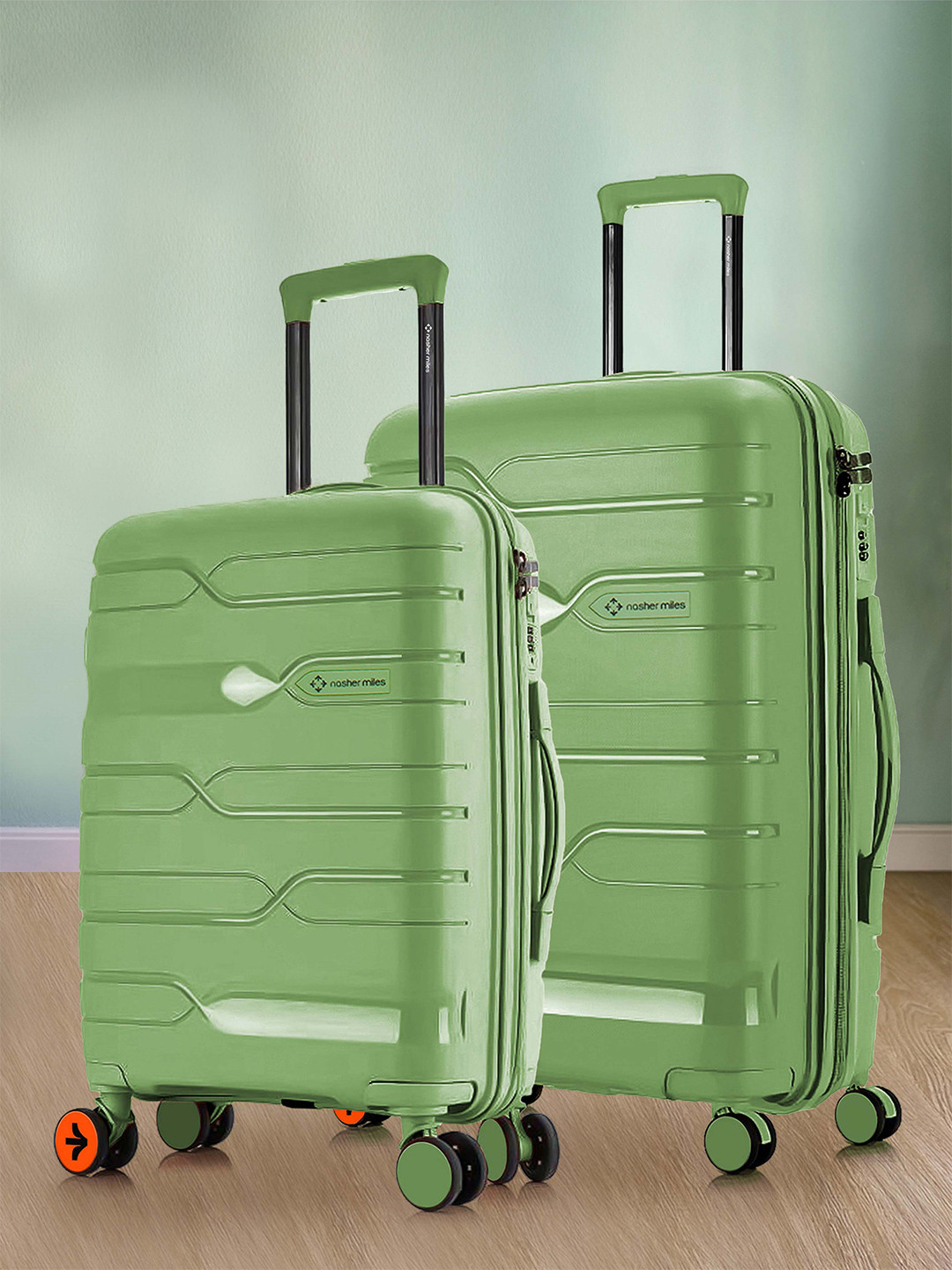Nasher Miles Paris Polypropylene Medium-Large Avacado Green Trolley Bags (65-75 cm)
