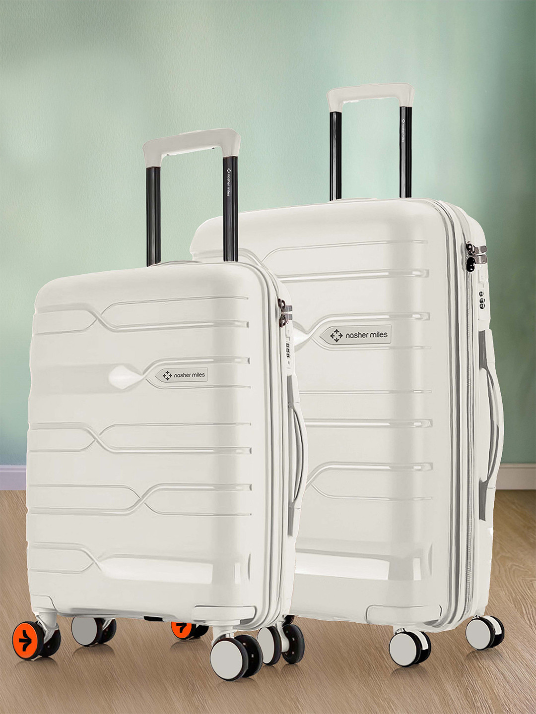 Nasher Miles Paris Polypropylene Medium-Large White Trolley Bags (65-75 cm)