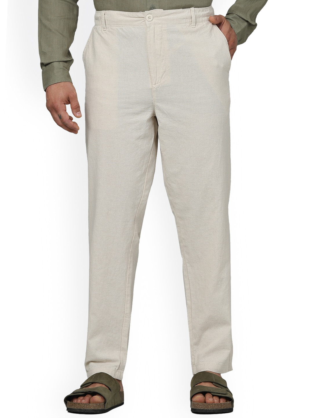 Celio Men Chinos Pure Linen Trousers
