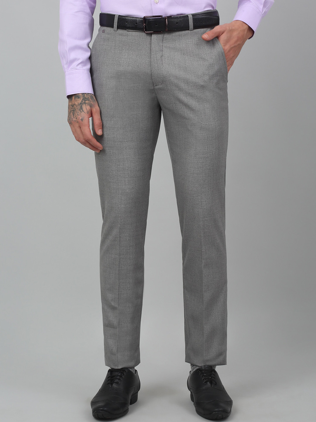 Cantabil Men Textured Trousers