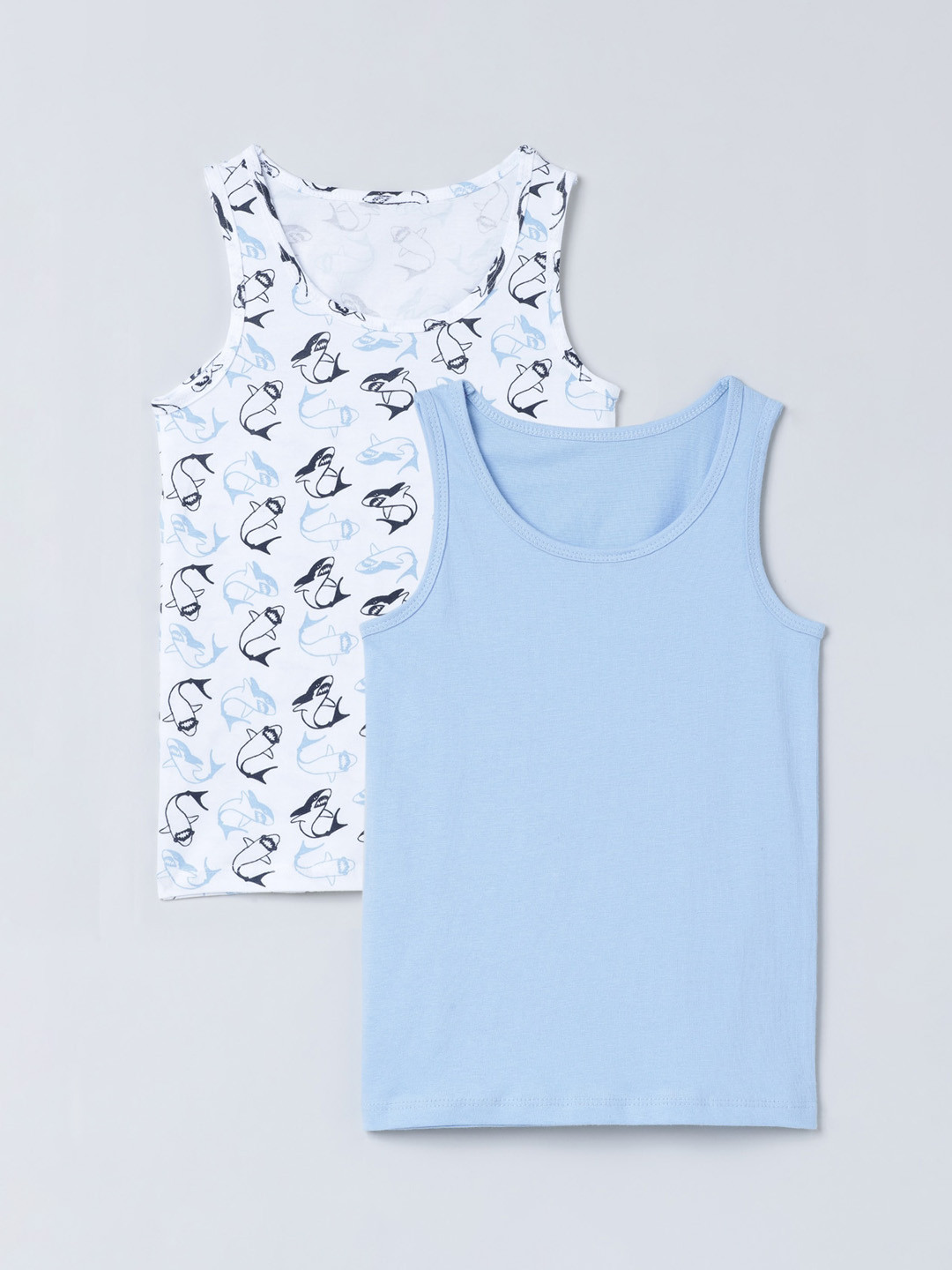 Charm n Cherish Boys Pack of 2 Printed Pure Cotton Innerwear Vests