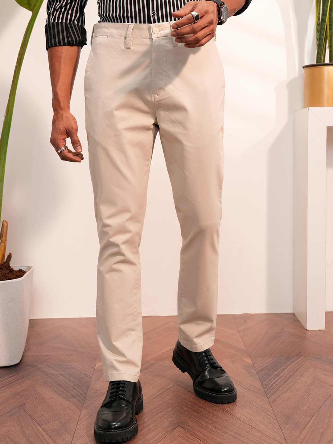 LOCOMOTIVE Men Premium Mid Rise Slim Fit Ankel Lenth Trouser