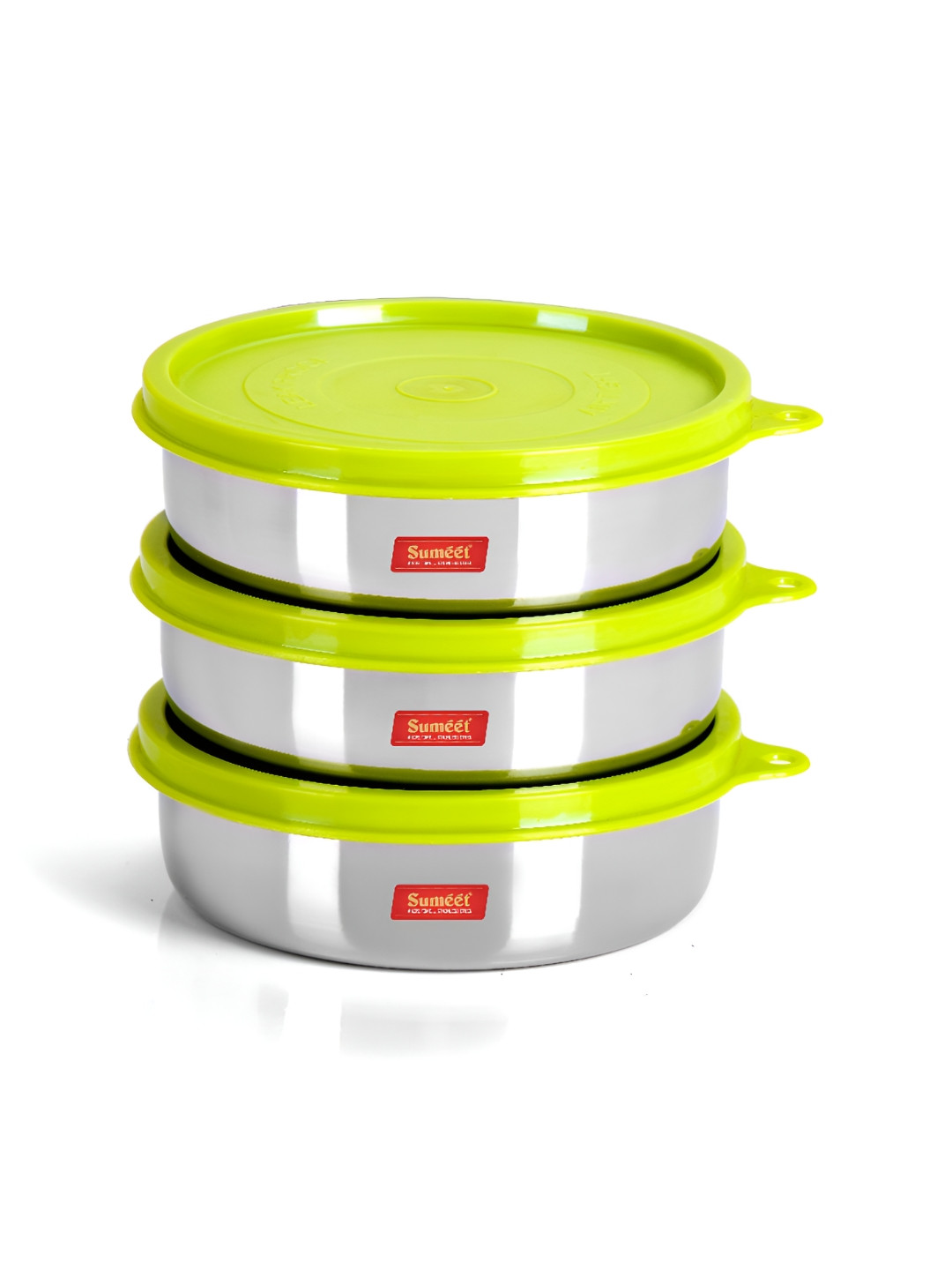 Sumeet Steel Stainless Steel Air Tight 3 Piece Flip Top Box Container Set