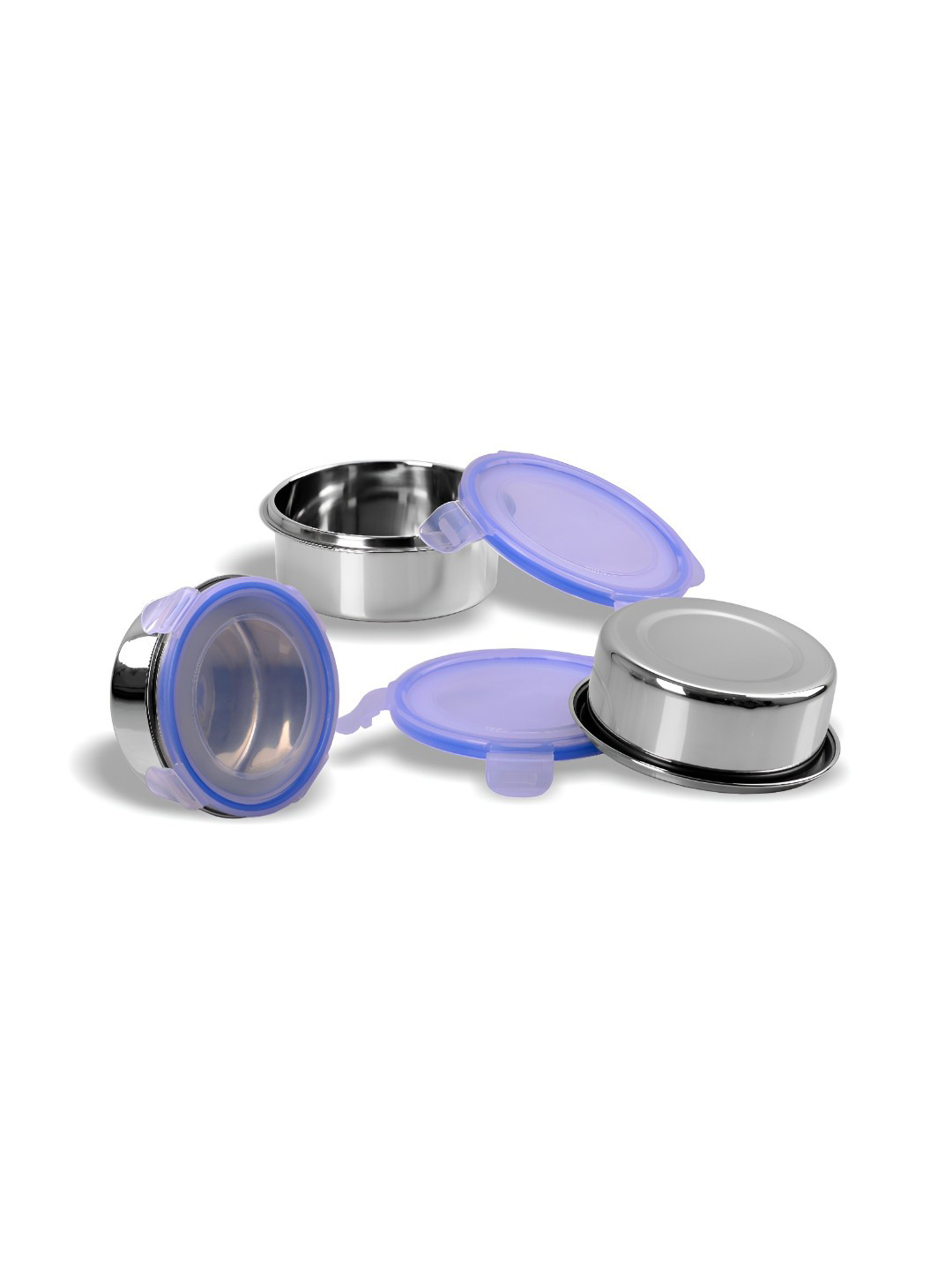 Sumeet Steel Stainless Steel 3 Piece Clip-On Box Container Set-350ml
